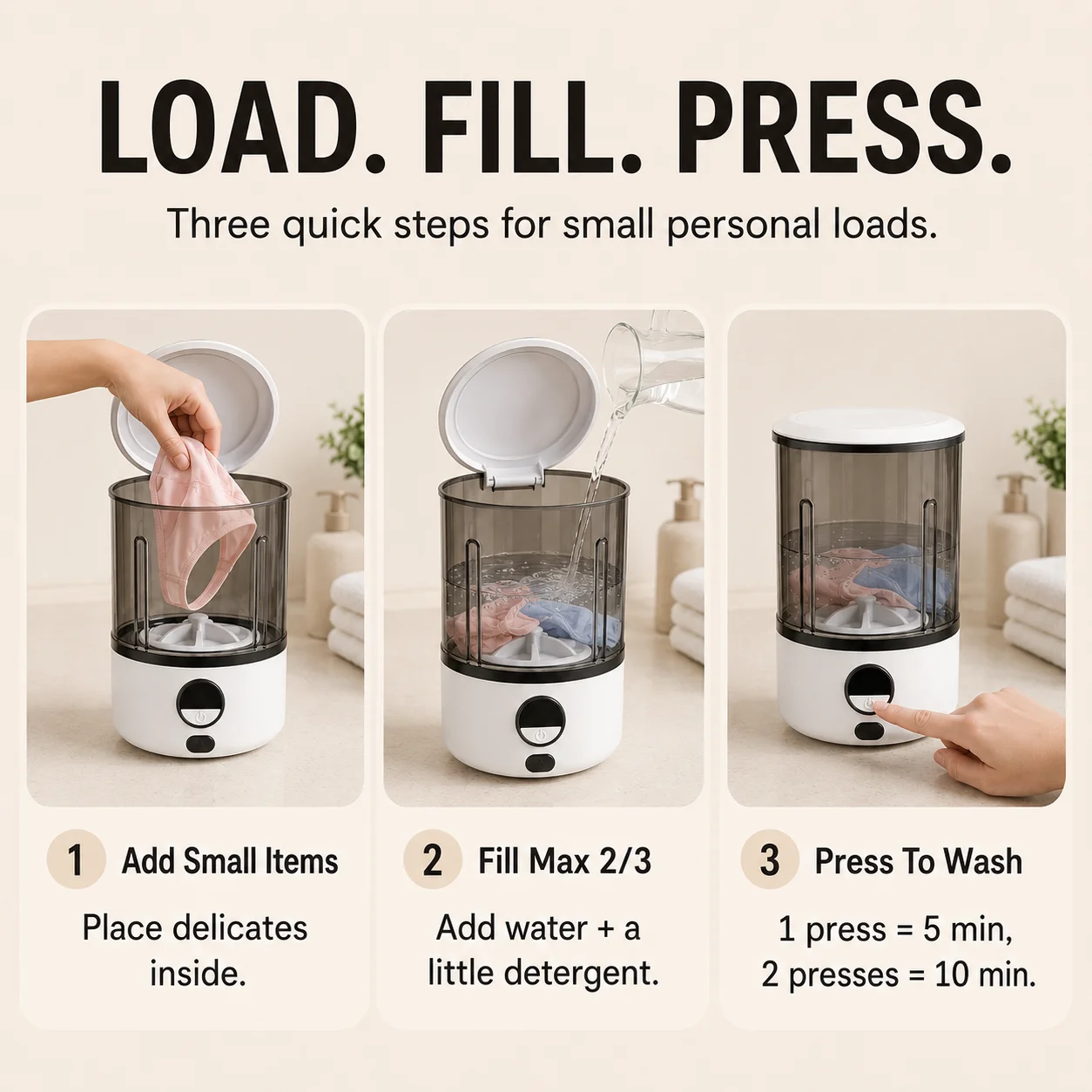 TurboWash Pro washing a small load at home