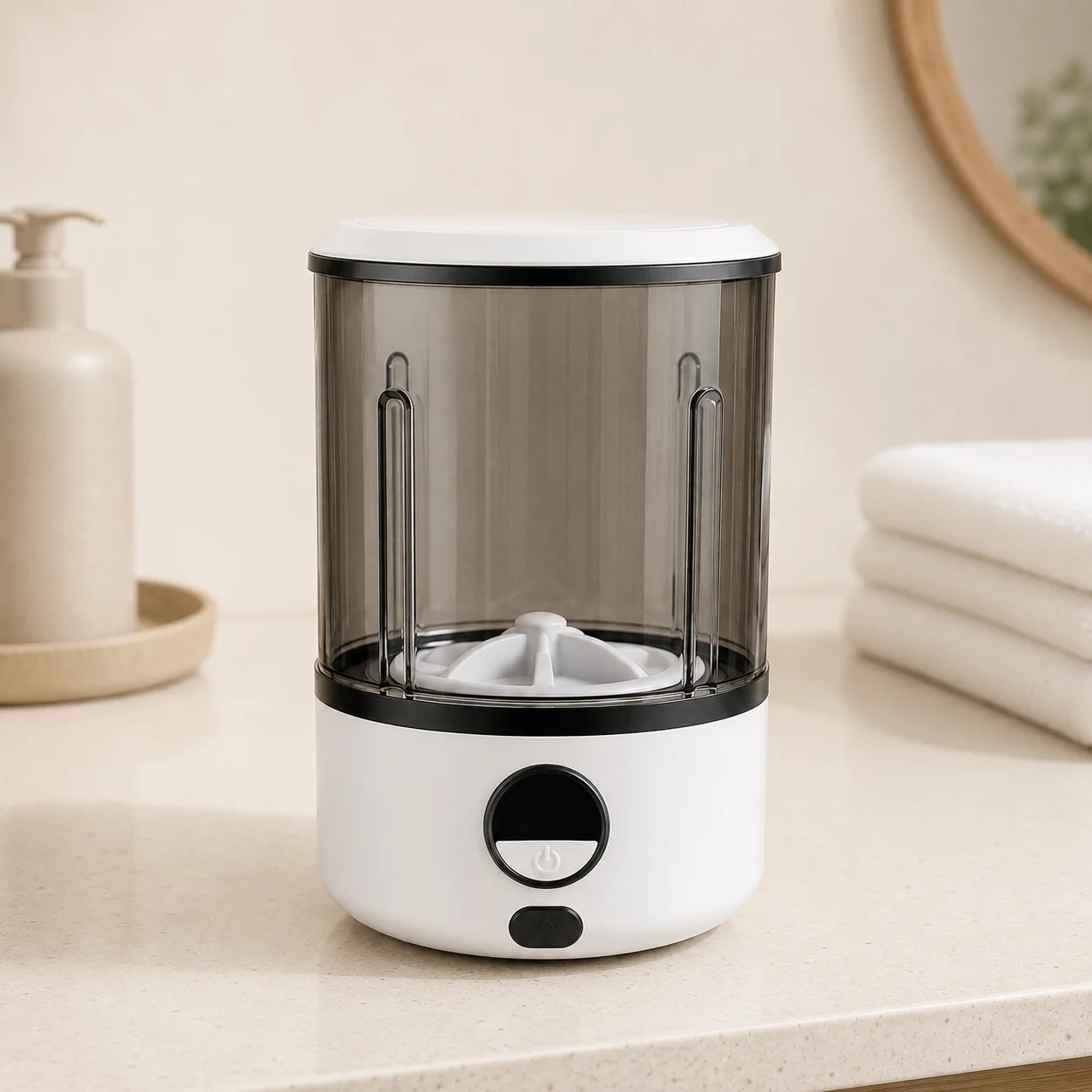 TurboWash Pro Portable Washer in a bathroom